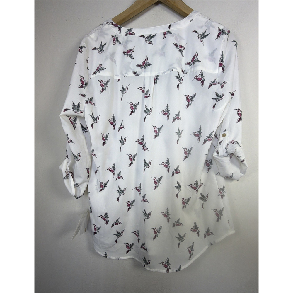 Croft & Barrow humming bird Large Blouse Shirt Top bohemian cottagecore NWT - Picture 10 of 13